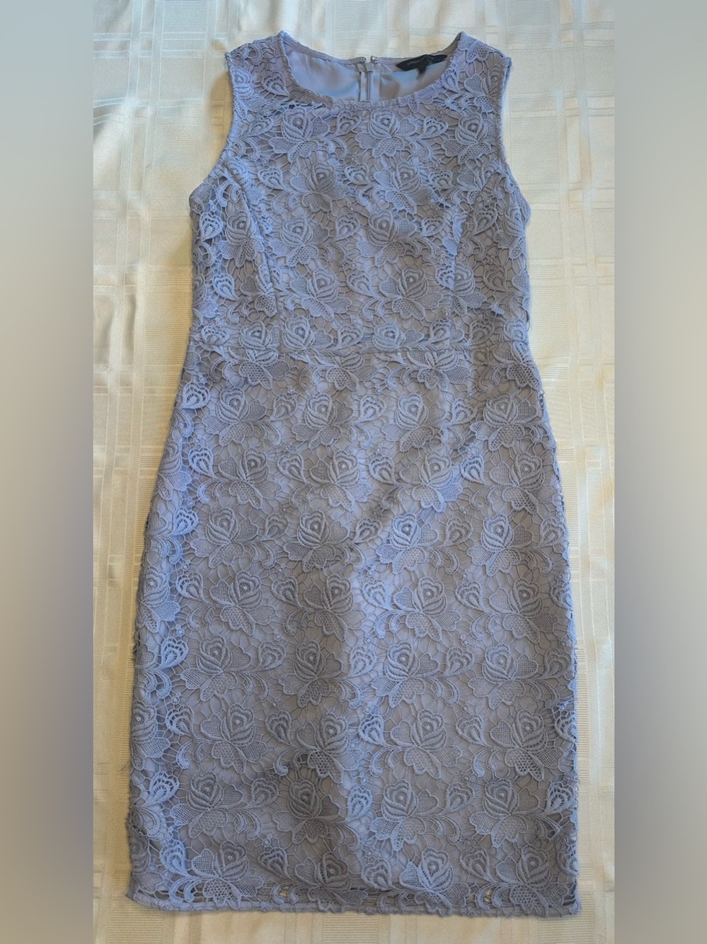 Banana Republic Women’s Floral lilac Purple Lace Shift Dress Size 6 Knee Zip